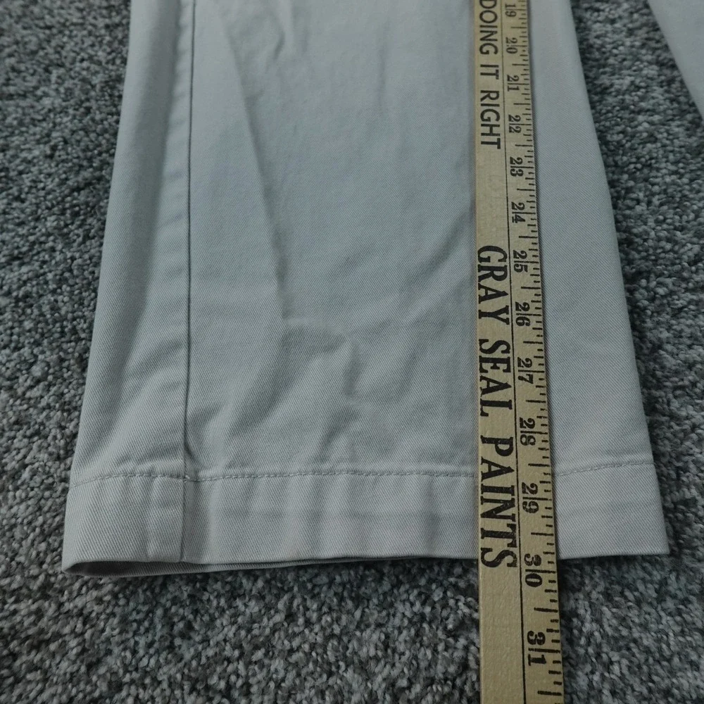 Gap‎ Pants Mens 31X32 Beige White Chino Trouser Flat Front Straight Leg Casual
